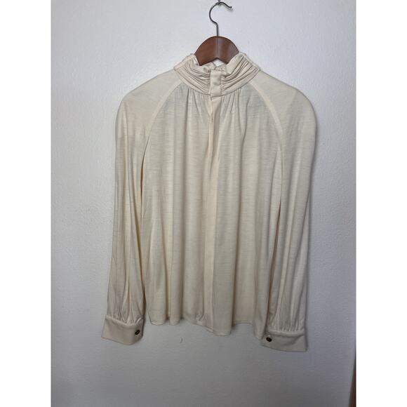 Vintage Alan Austin Ivory Wool Blend Long Sleeve Top Women’s Sz Medium Large - Picture 3 of 8